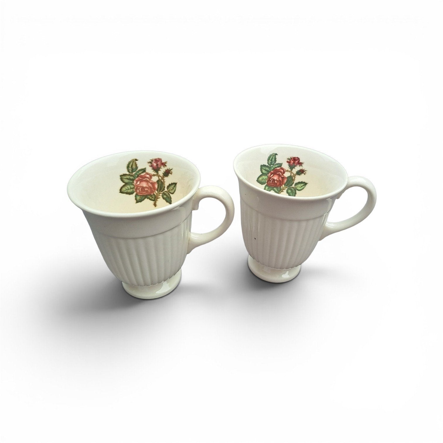 Set van 2 Wedgewood  mokken met rozenmotief, Ophalen of Verzenden