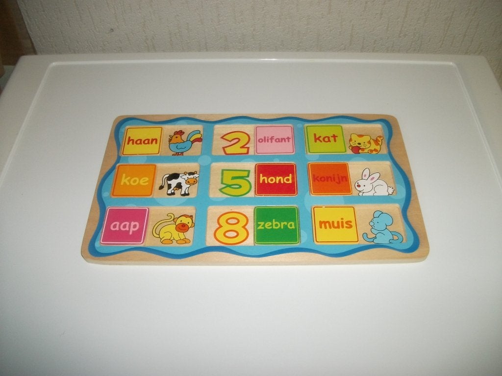 Tel puzzel dieren 9 delig, Ophalen of Verzenden, Gebruikt