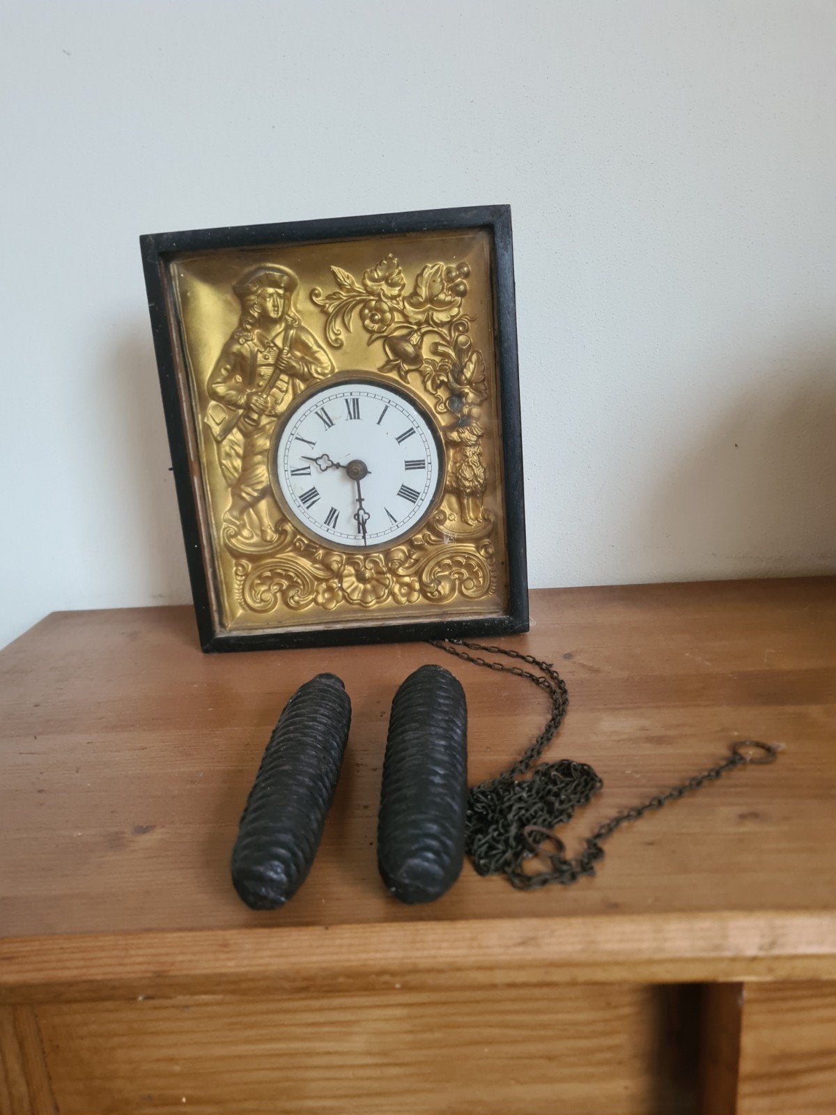 Antieke Koekoeksklok met Gewichten, Ophalen of Verzenden