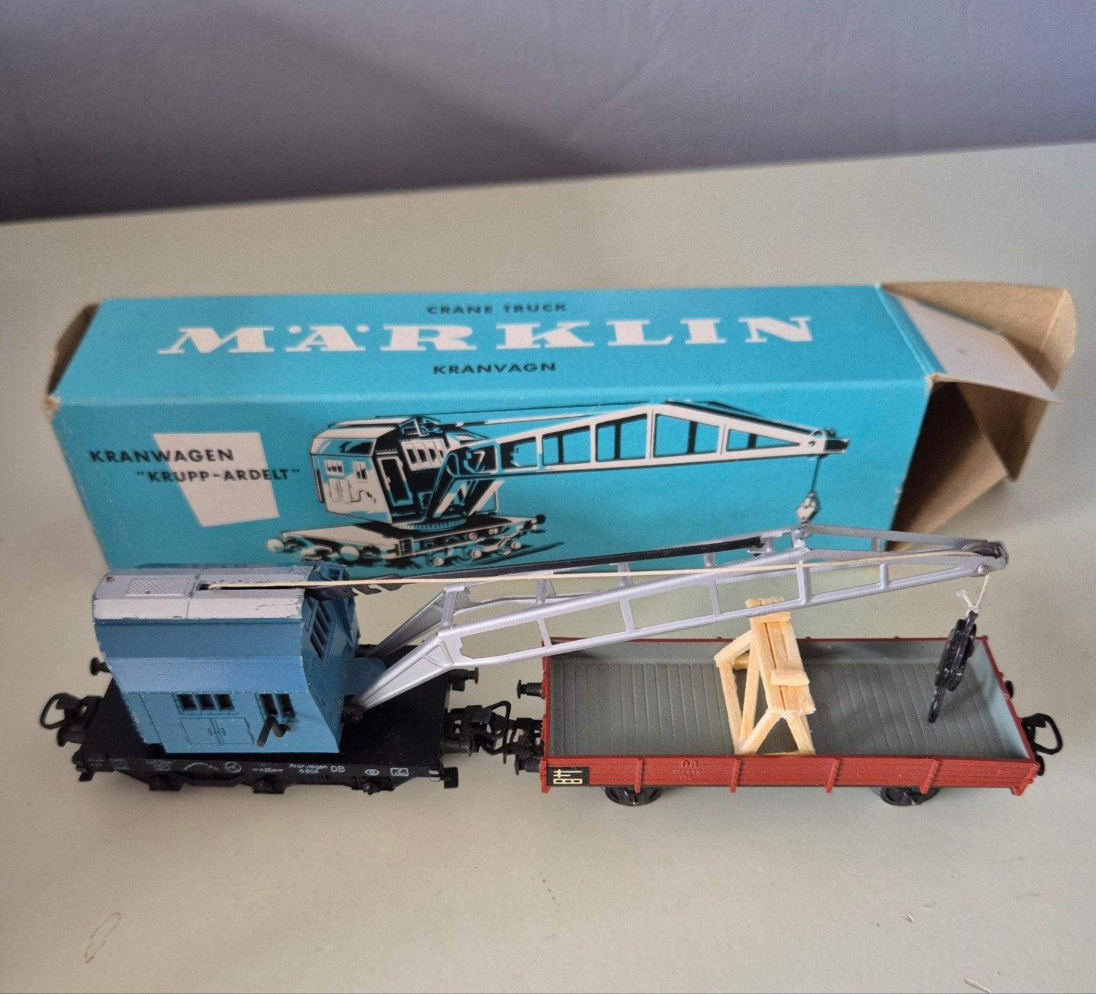 Märklin Kraanwagen Krupp-Ardelt met doos, Wisselstroom, Gebruikt, Wagon, Ophalen of Verzenden
