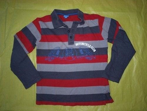 Grijs Rood Gestreepte Longsleeve Tik & Tak (122), Gebruikt, Tik & Tak, Ophalen of Verzenden, Shirt of Longsleeve