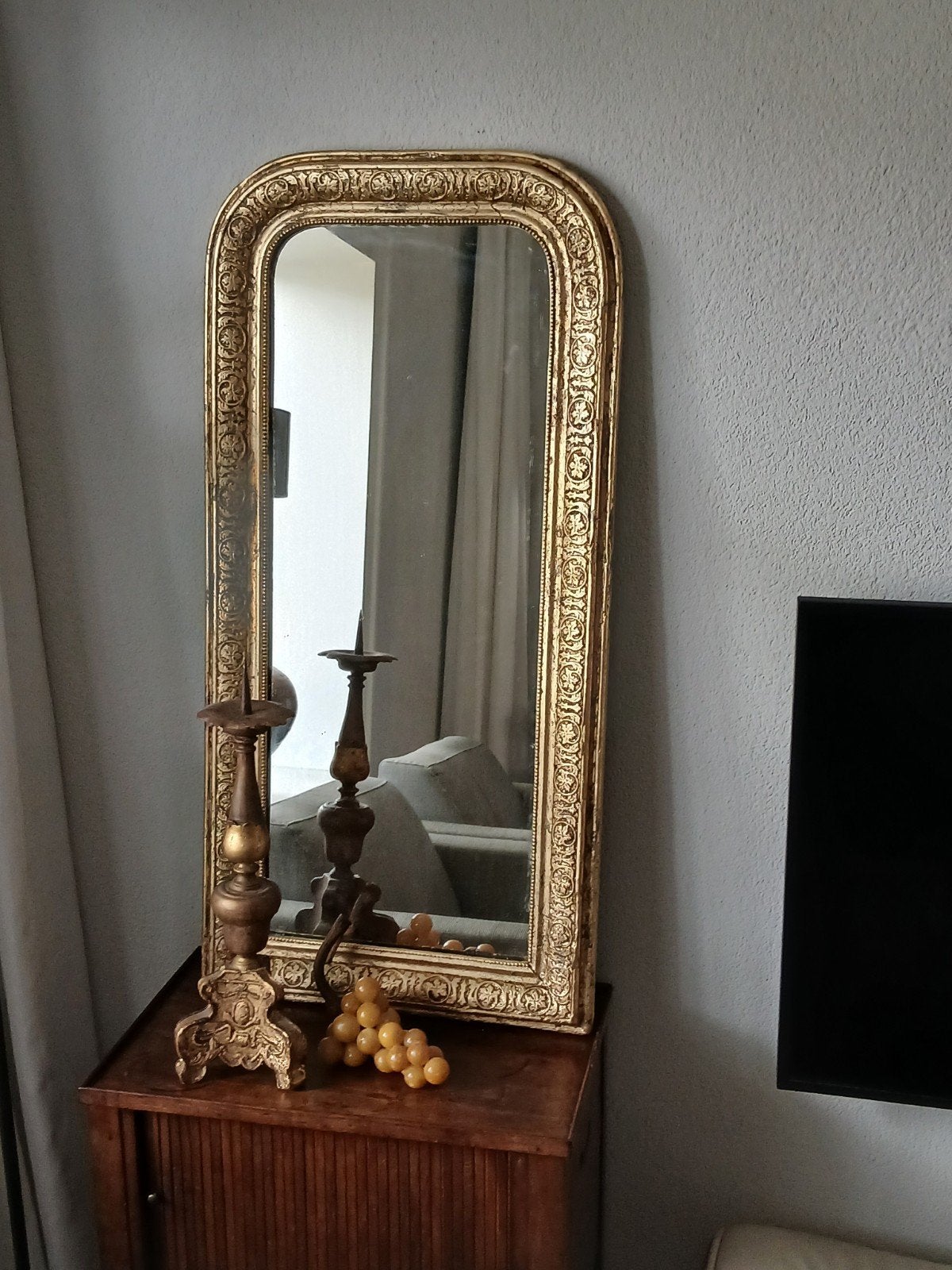 Stijlvolle Antieke Franse Spiegels Kuifspiegel, Huis en Inrichting, Ophalen, Rechthoekig, Minder dan 50 cm, Minder dan 100 cm