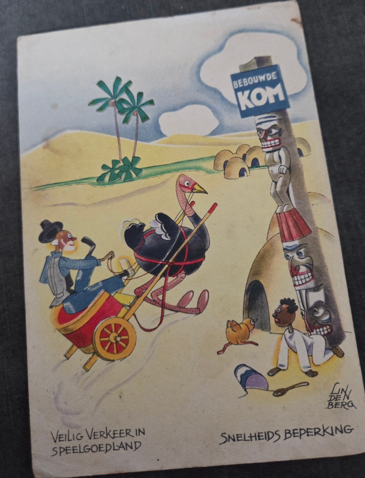 Oude ansichtkaart: Veilig Verkeer in Speelgoedland (1945), Verzenden, 1940 tot 1960, Gelopen, Overige thema's