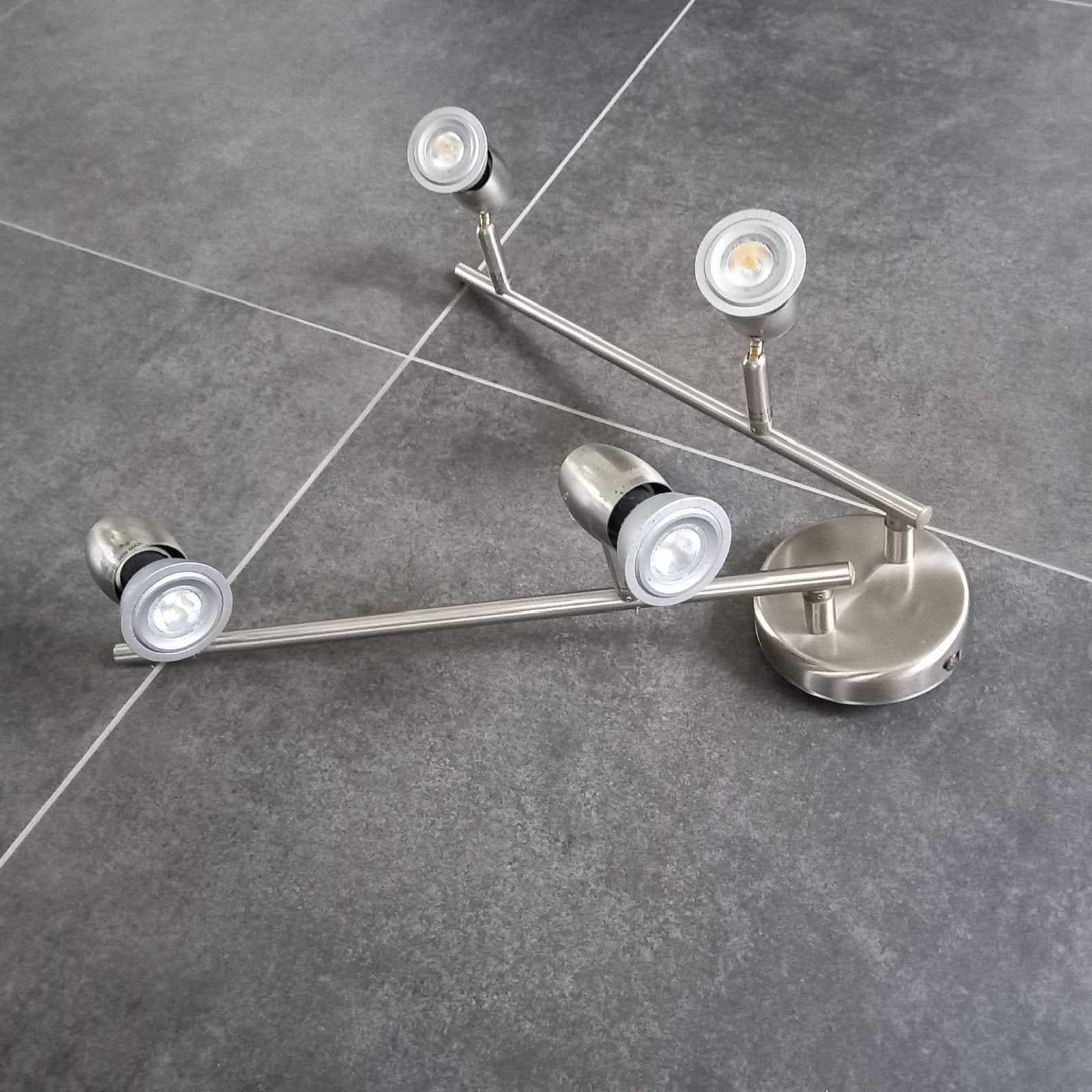 Plafondlamp 4 spotjes verstelbaar, Ophalen of Verzenden, Gebruikt, Plafondspot