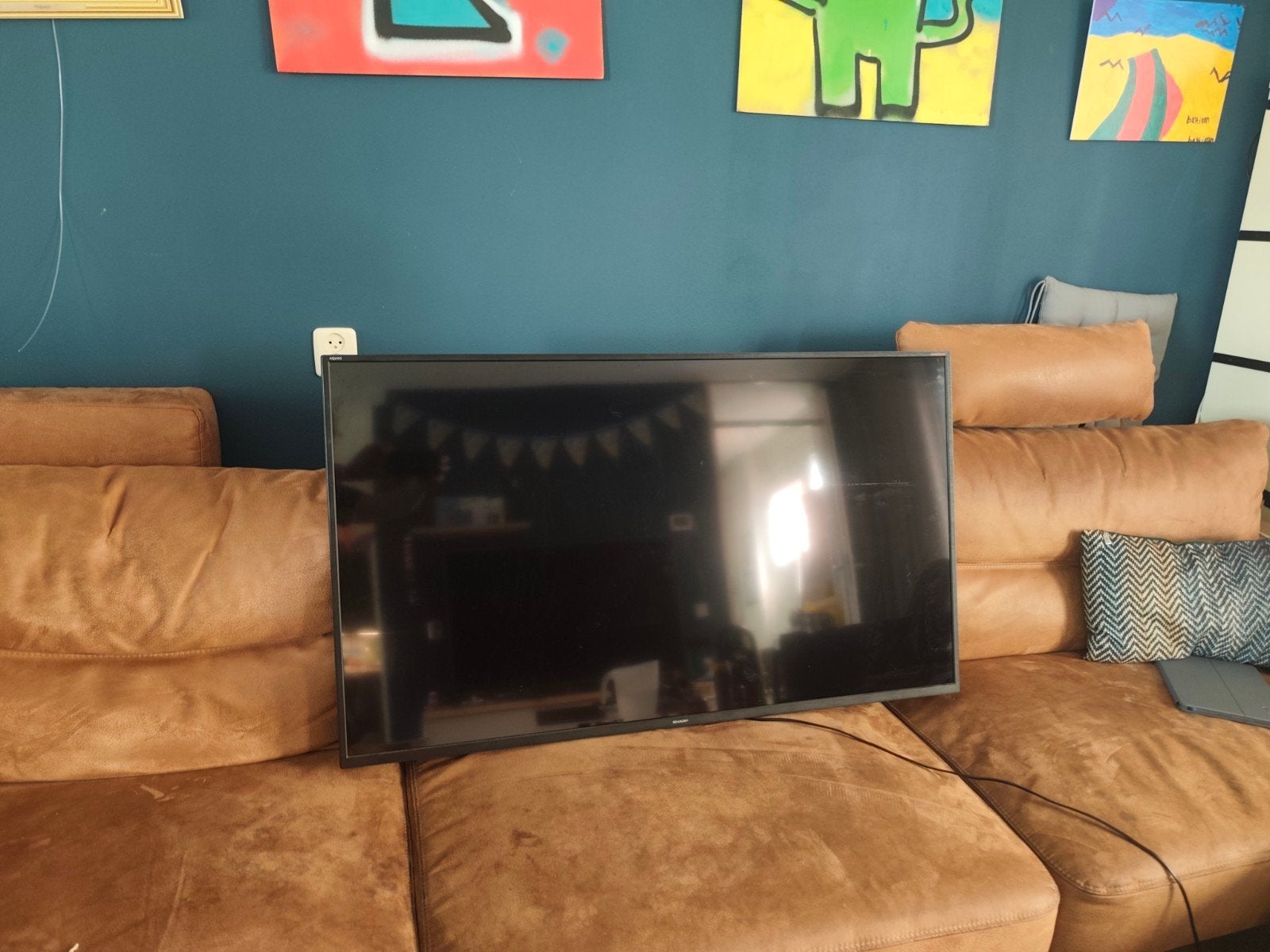 Sharp 50 inch Smart TV met afstandsbediening (klepje los), Ophalen, Gebruikt, 50 Hz, LCD