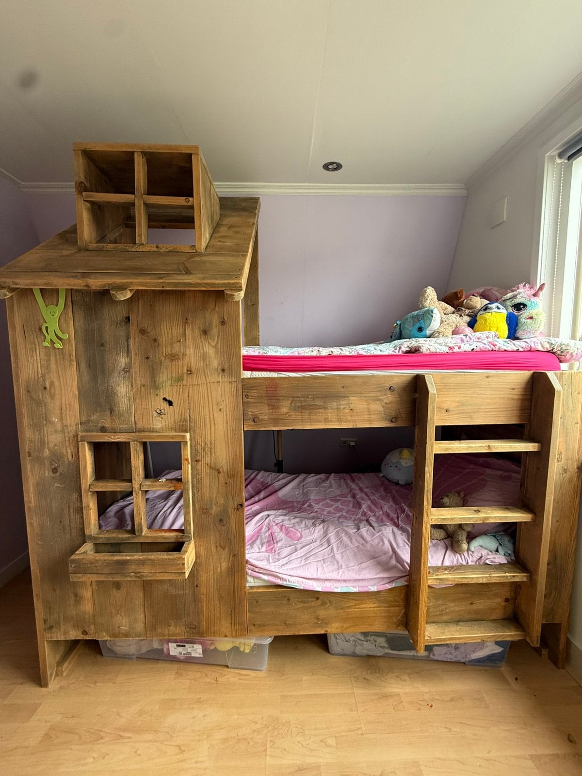 Stapelbed huisje, Kinderen en Baby's, Kinderkamer | Stapelbedden en Hoogslapers, Ophalen, Gebruikt, Stapelbed