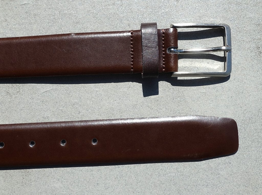 leren herenriem CesVe131 / 115 x 3,4 cm in koffiebruin, Bruin, Echt leder, Nieuw, 115 cm of meer
