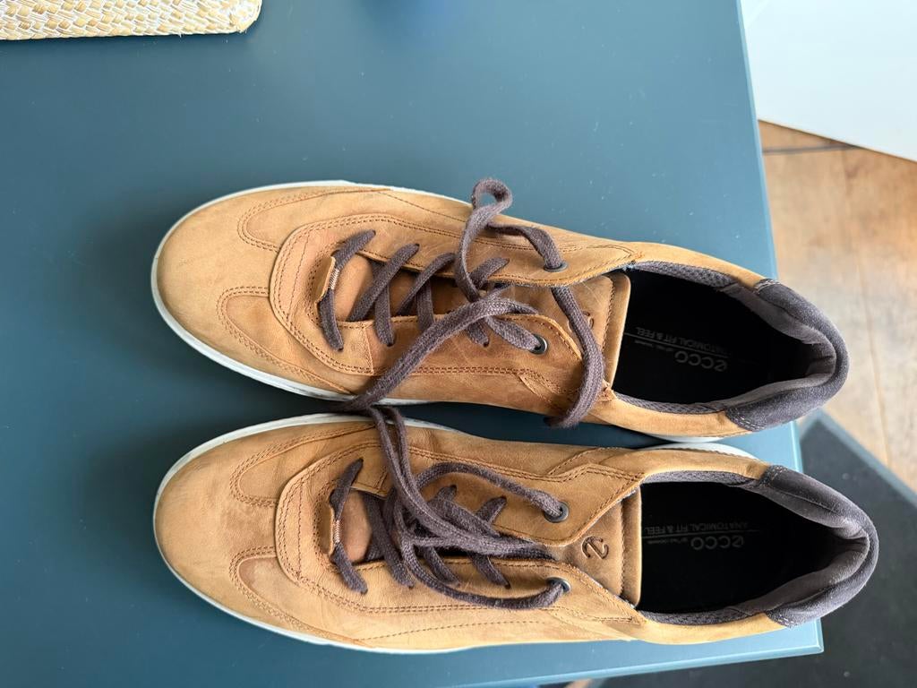Ecco sneakers heren - Bruin leer - Maat 46, Kleding | Heren, Schoenen, Bruin, Ophalen of Verzenden, Sneakers of Gympen, Zo goed als nieuw
