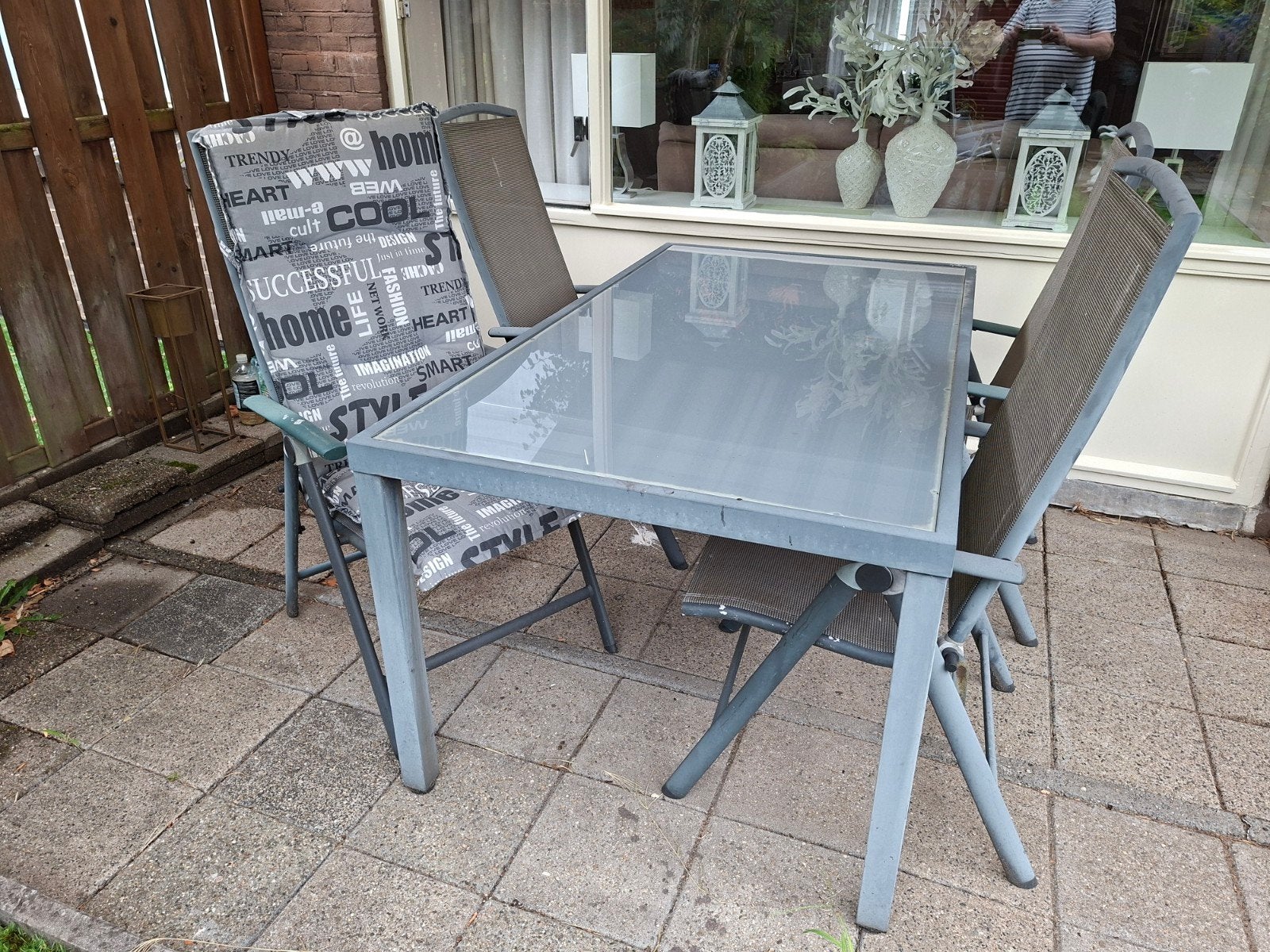tuinstel, Tuin en Terras, Tuinsets en Loungesets, Ophalen, Gebruikt, Aluminium
