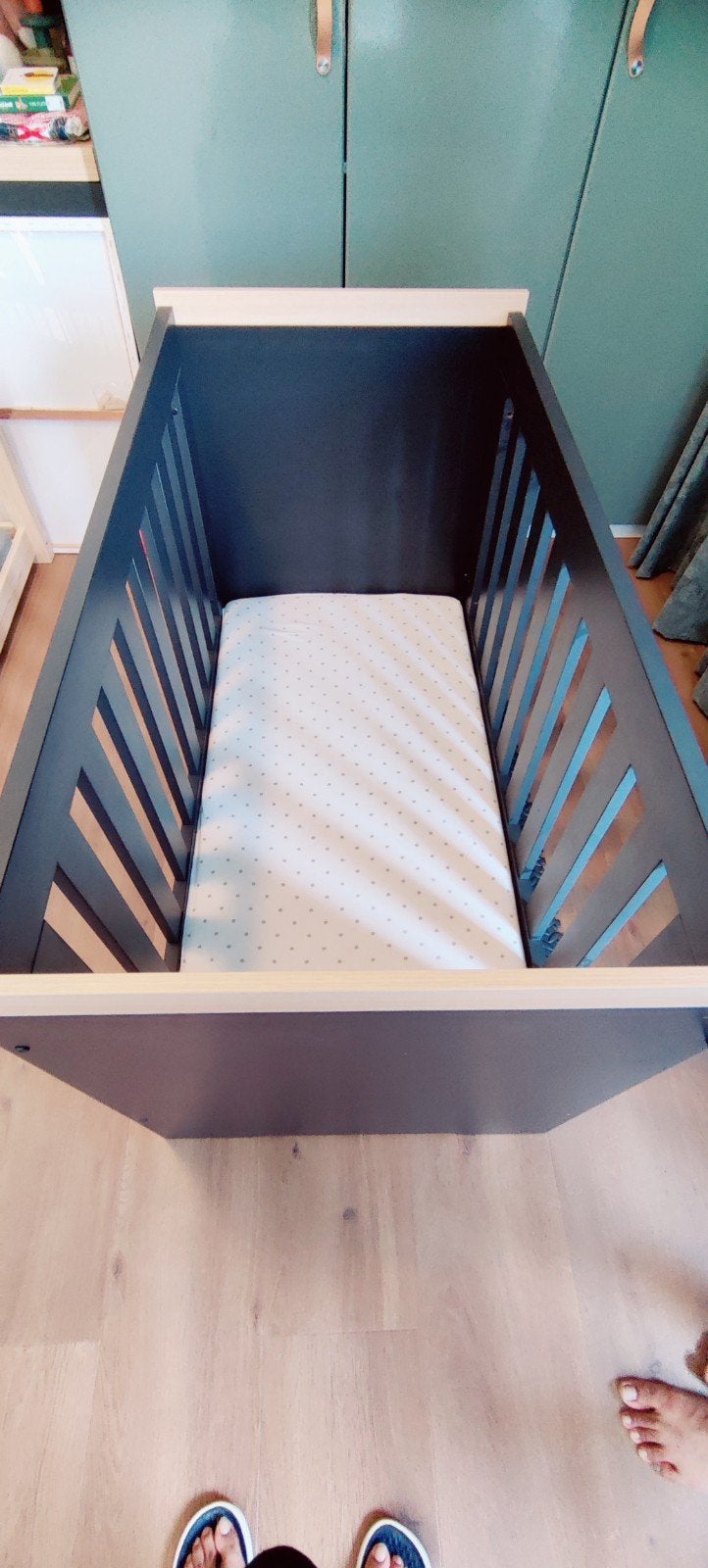 Interbaby ledikant 120x60 cm met matras - Zo goed als nieuw, Kinderen en Baby's, Ophalen, Zo goed als nieuw, Minder dan 140 cm