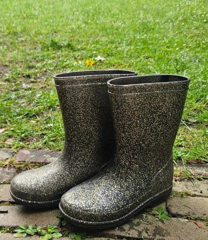 Gouden glitter regenlaarzen maat28, Ophalen, Gebruikt, Onbekend, Jongen of Meisje