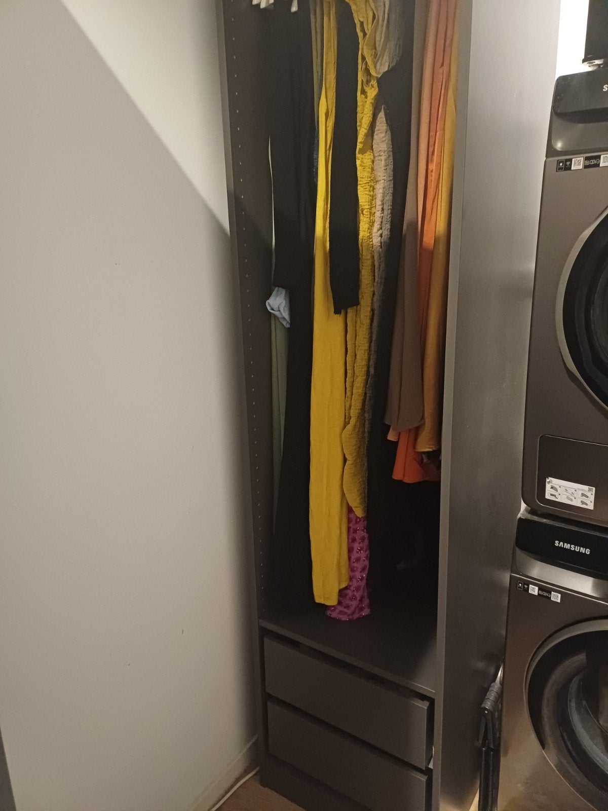 2 Grijze Pax kasten: 236 hoog, 50cm breed, 58 cm diep, Ophalen, 50 tot 75 cm, 50 tot 100 cm, 200 cm of meer