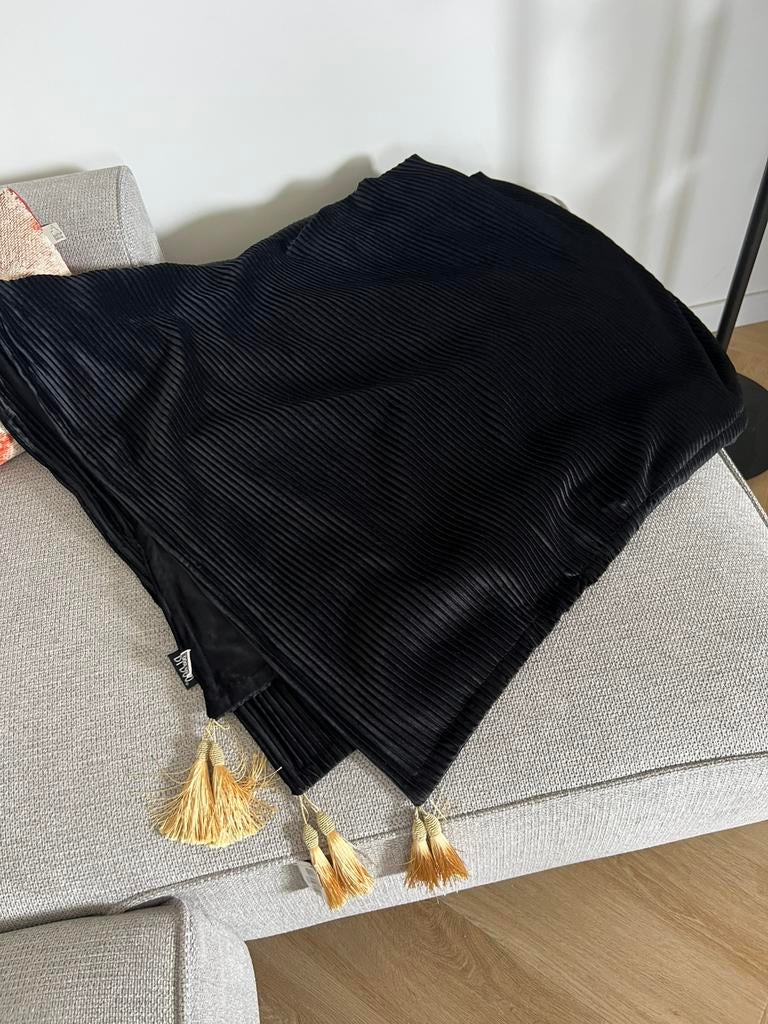 BY BOO * prachtige zwarte velours plaid/sprei/deken * NIEUW, Ophalen of Verzenden, Nieuw