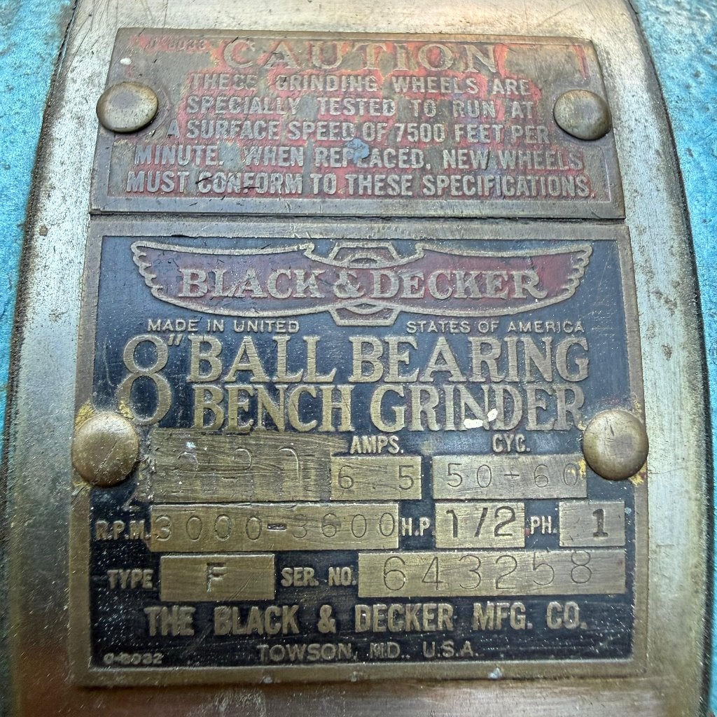 Vintage Black & Decker Bench Grinder Heavy Duty Slijpmachine, Ophalen, Gebruikt, Minder dan 700 watt, Werkbankslijpmachine