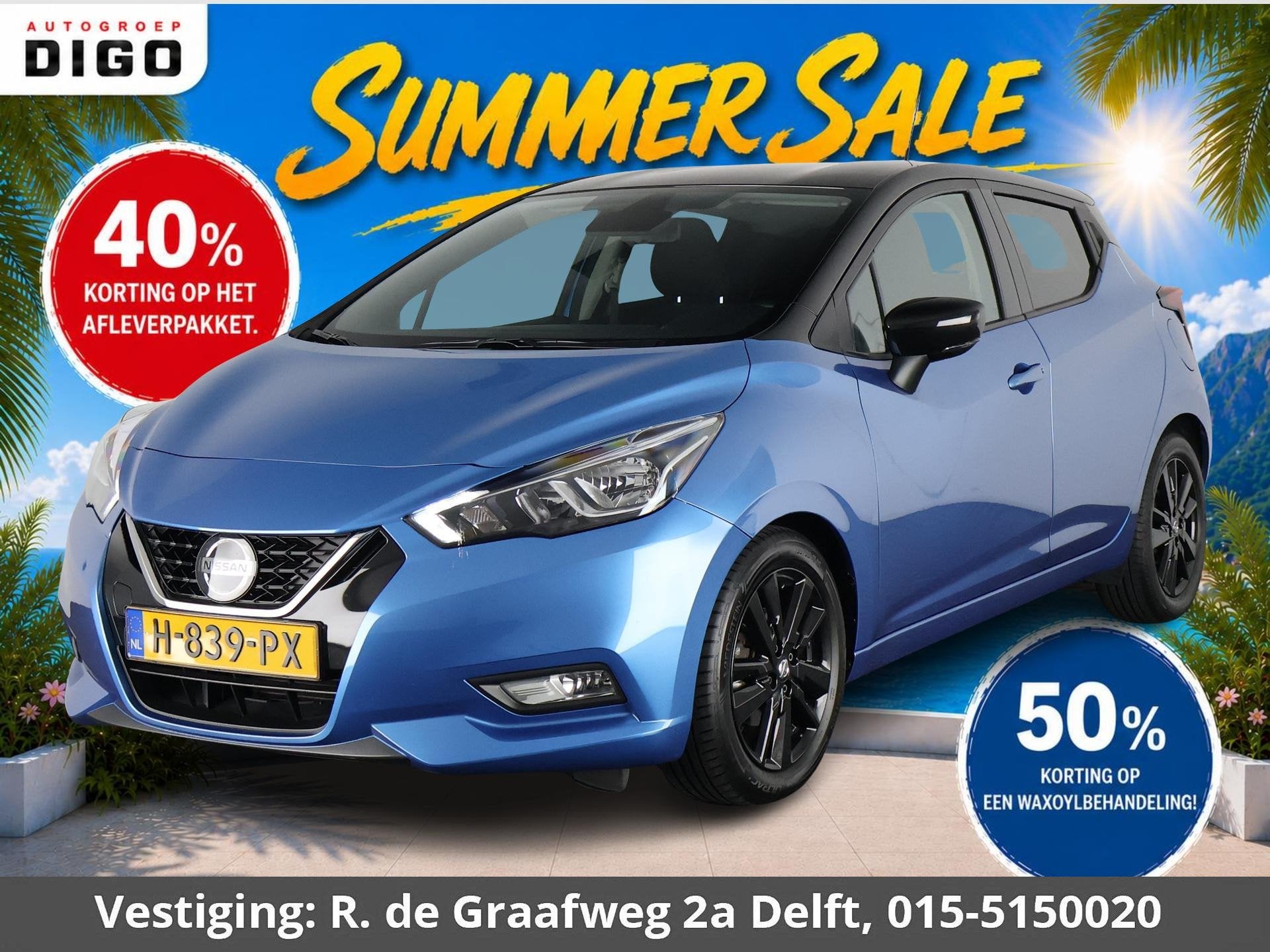 Nissan Micra 1.0 IG-T N-Connecta Two-Tone Automaat | Navigat, Blauw, Origineel Nederlands, 3 cilinders, Onderhoudsboekje
