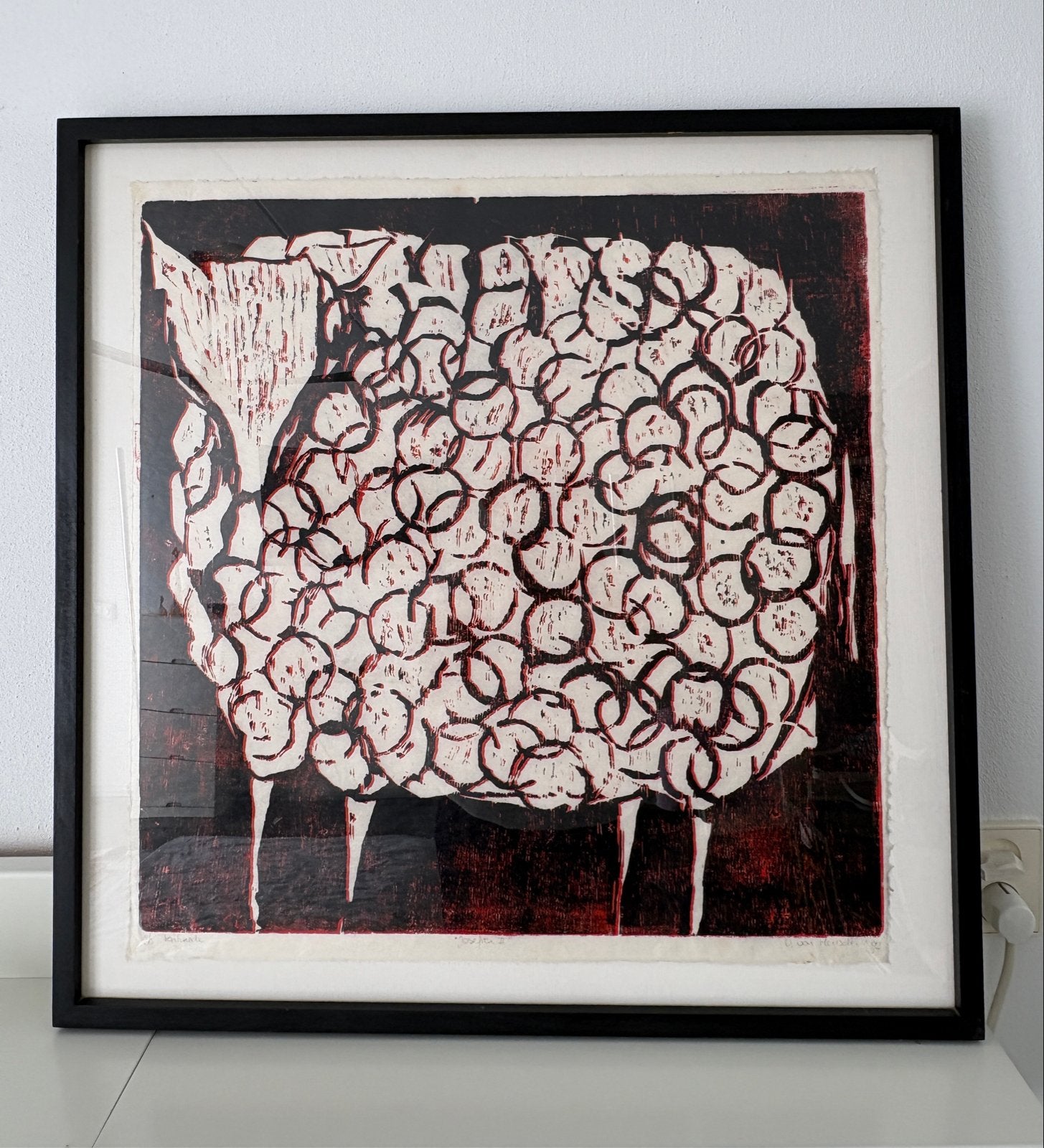 Houtsnede 'Josefine II' Vera van Heusden, gesigneerd, Antiek en Kunst, Kunst | Etsen en Gravures, Ophalen, 1950 - 1999, Houtsnede