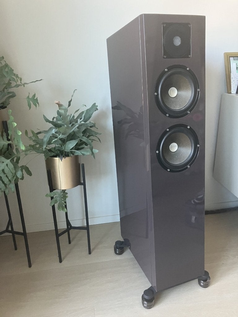 Master Persuader aubergine high end met isoacoustic gaia, Vloerstaande luidspreker, Gebruikt, Ophalen, 150 watt of meer
