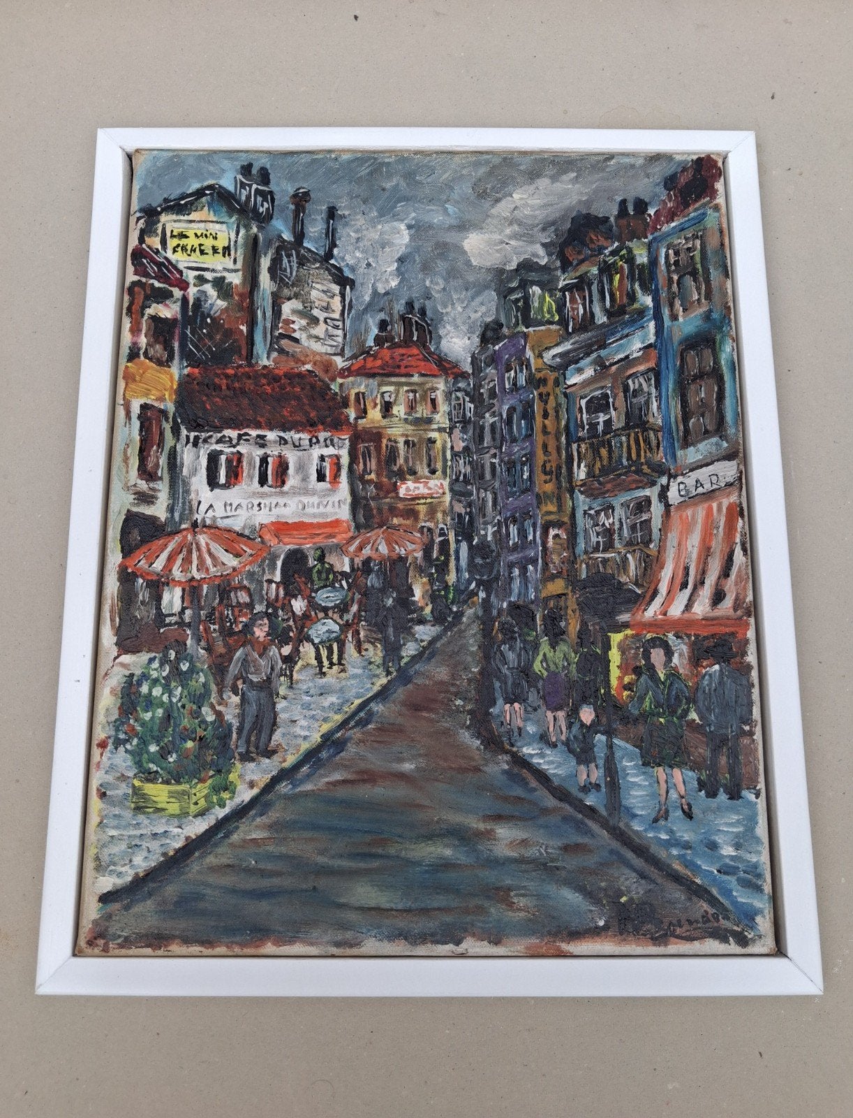 Schilderij # Rue la place - Paris, Ophalen of Verzenden