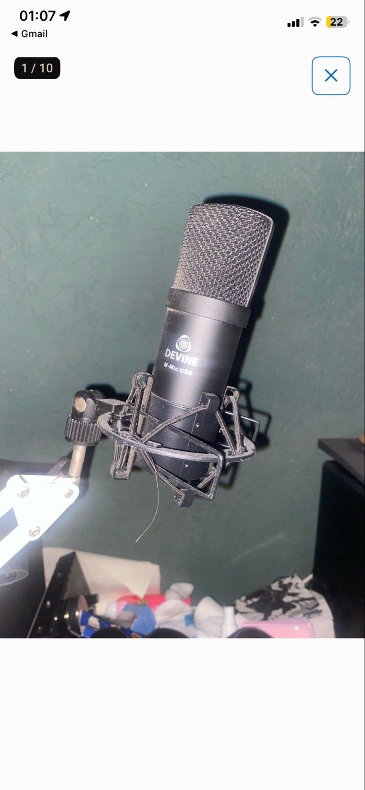 Devine M-Mic USB condensatormicrofoon met popfilter, Muziek en Instrumenten, Ophalen of Verzenden, Gebruikt, Studiomicrofoon