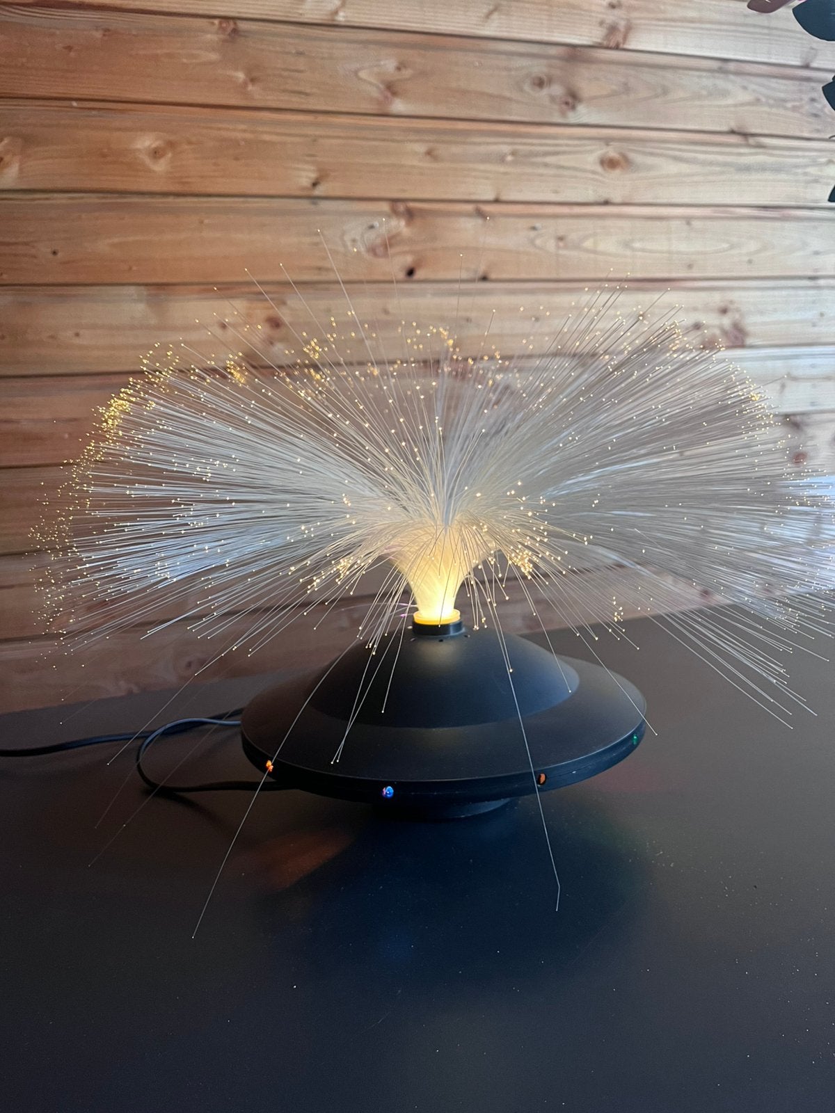 Glasvezel fiberlamp verkleurende vintage lamp, Ophalen of Verzenden, Gebruikt, Overige typen