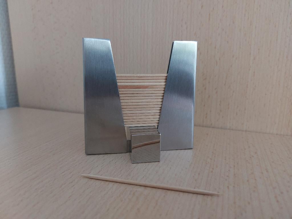 Tandenstokerhouder design RVS, Overige typen, Zilver, Ophalen of Verzenden, Zo goed als nieuw