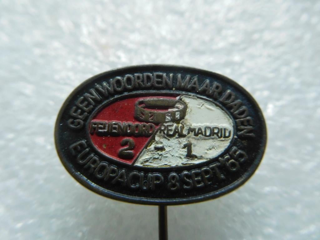 Europacup: 8 sept. '65 Feyenoord Real Madrid 2-1 , Ophalen of Verzenden, Gebruikt, Overige onderwerpen