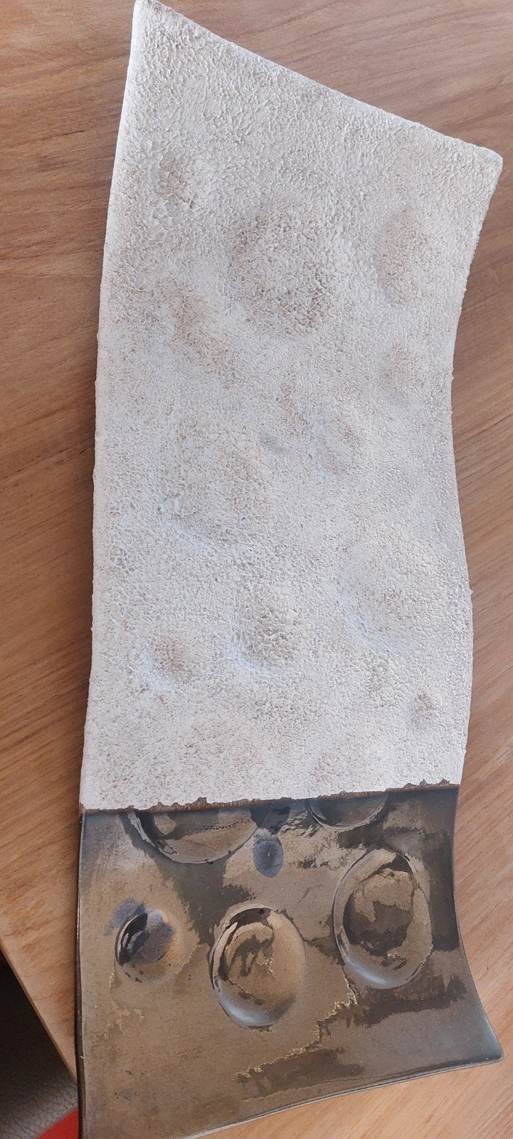 Decoratieve schaal van keramiek en metaal, Ophalen, Beige, Zo goed als nieuw, Modern