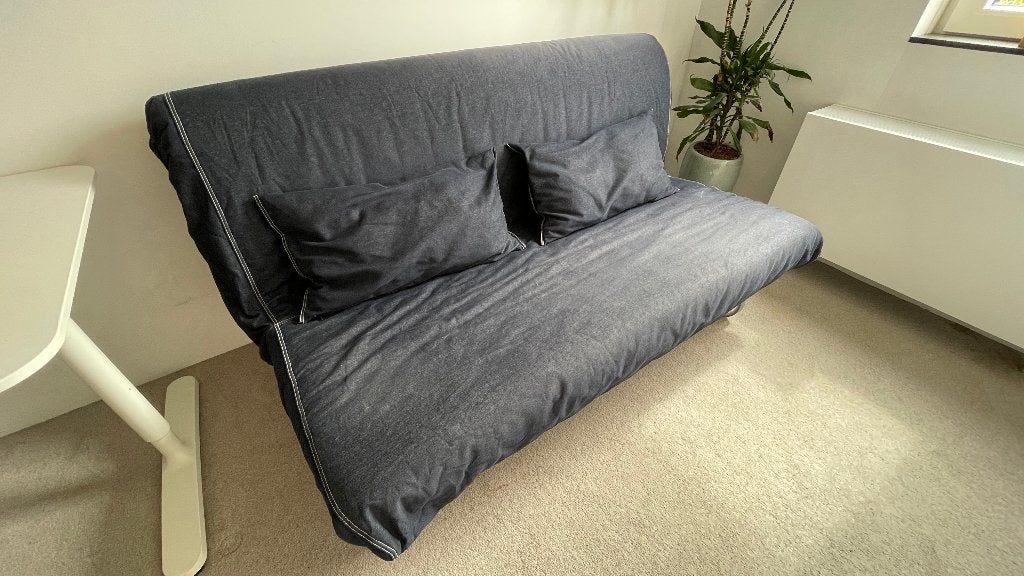 IKEA slaapbank tweepersoons, Ophalen, Gebruikt, Blauw, 210 cm