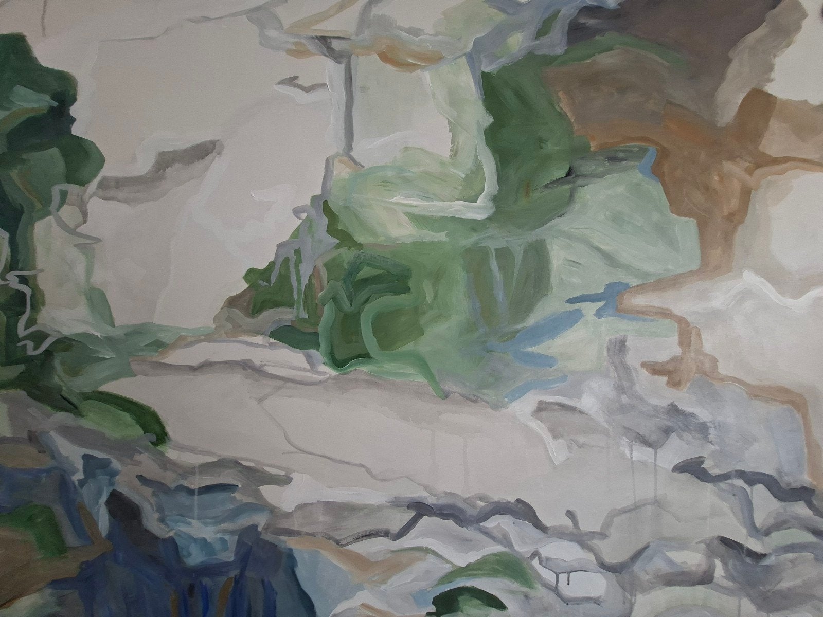 Abstract Landschap Acrylverf - Groot Formaat 145x200 cm, Antiek en Kunst, Ophalen