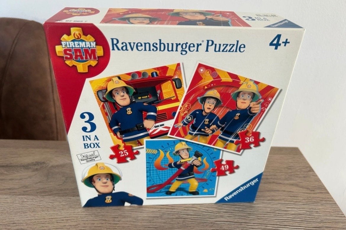 Brandweerman Sam Ravensburger Puzzel 3-in-1, Ophalen of Verzenden, Meer dan 50 stukjes, Gebruikt, 4 tot 6 jaar