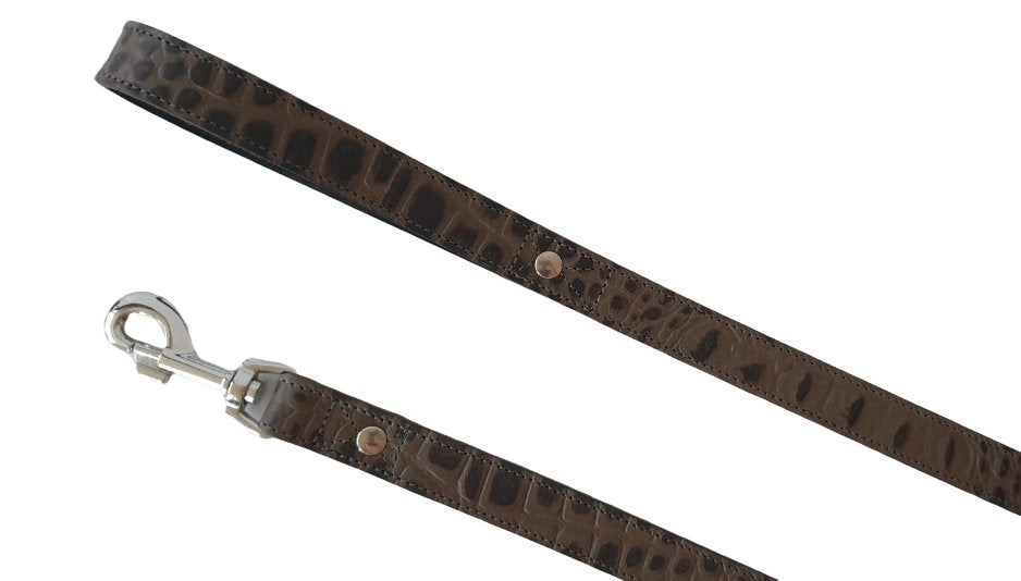 ALOKE Lederen Hondenriem Antraciet Croco L 105 cm KOOPJE!!!, Dieren en Toebehoren, Ophalen of Verzenden, Nieuw, Hondenriem