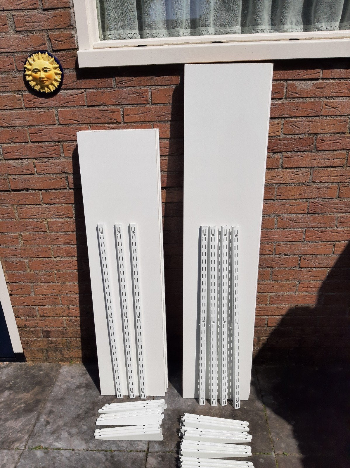 6 Witte Schaps met Rail en Schapdragers, Doe-het-zelf en Verbouw, Hout en Planken, Gebruikt, Minder dan 25 mm, Ophalen of Verzenden
