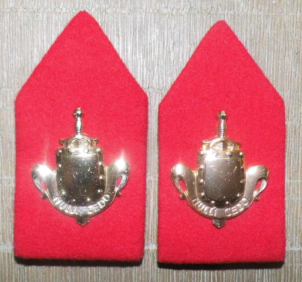 Setje kraagstukken met emblemen Wapen der Infanterie Algemee, Verzenden, Landmacht, Nederland, Embleem of Badge