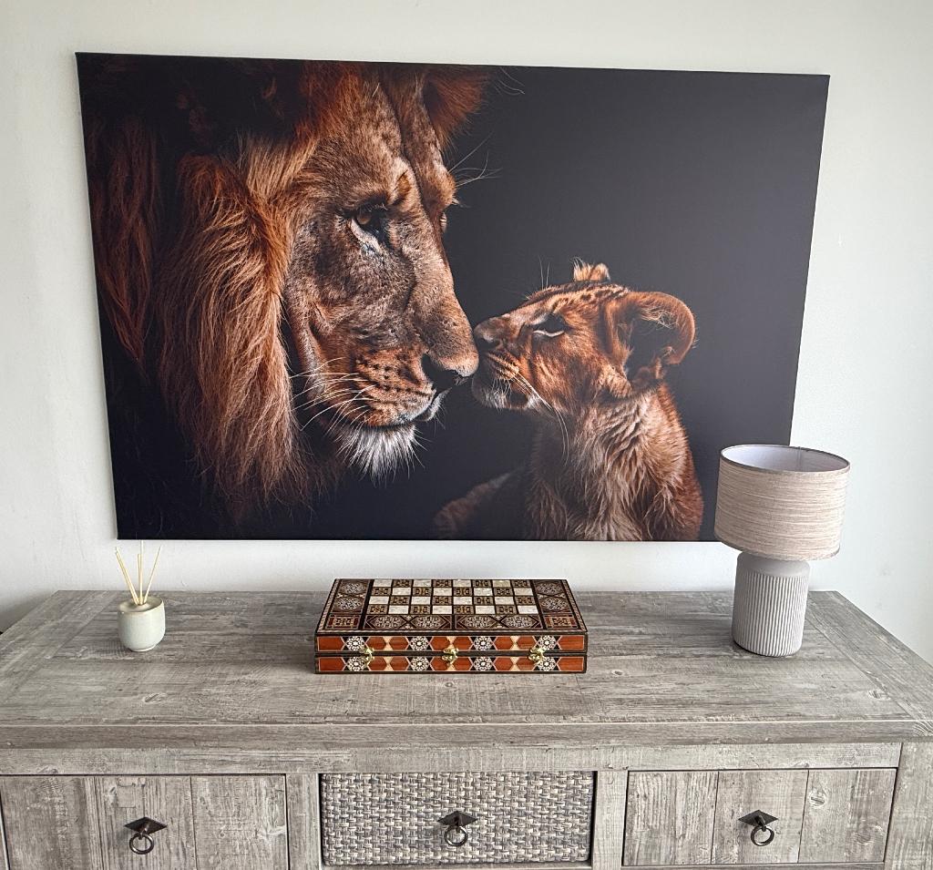 Prachtige grote Leeuwen canvas!, Huis en Inrichting, Woonaccessoires | Schilderijen, Tekeningen en Foto's, Ophalen, 125 cm of meer