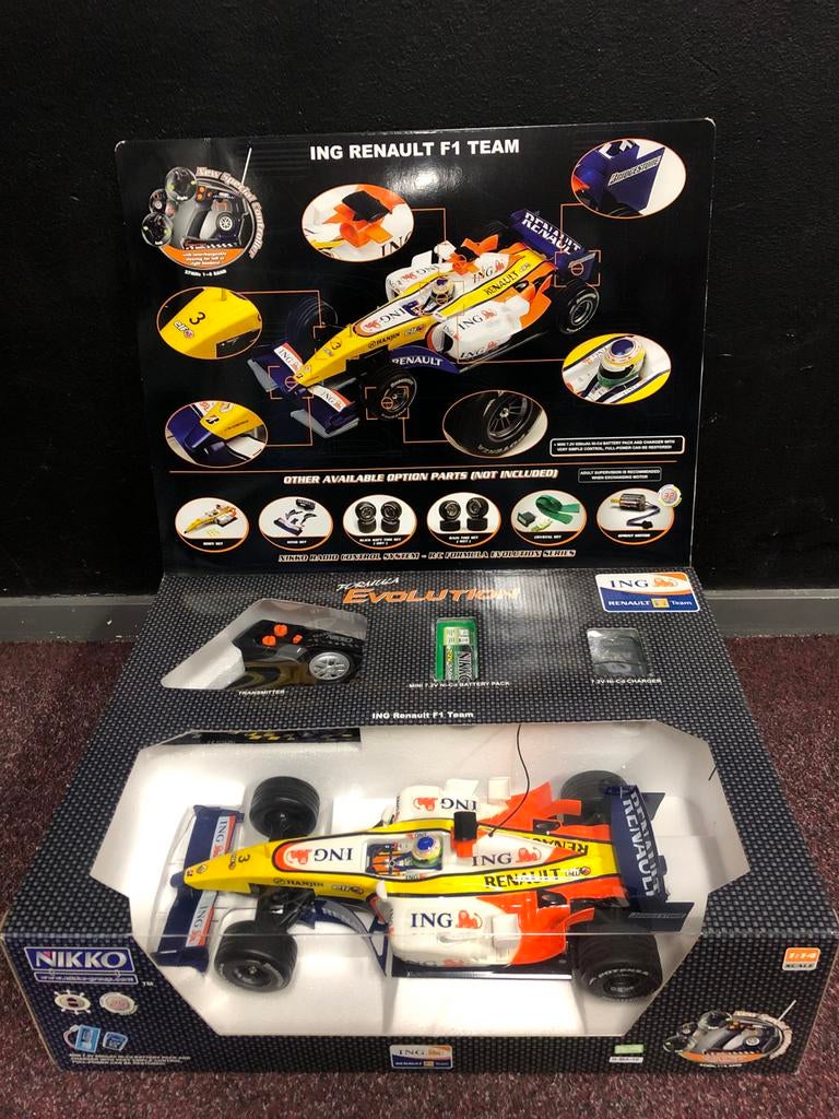 Nikko Bestuurbare Formule 1 Wagen - ING Renault F1 Team, Elektro, Nieuw, Ophalen of Verzenden, Schaal 1:10