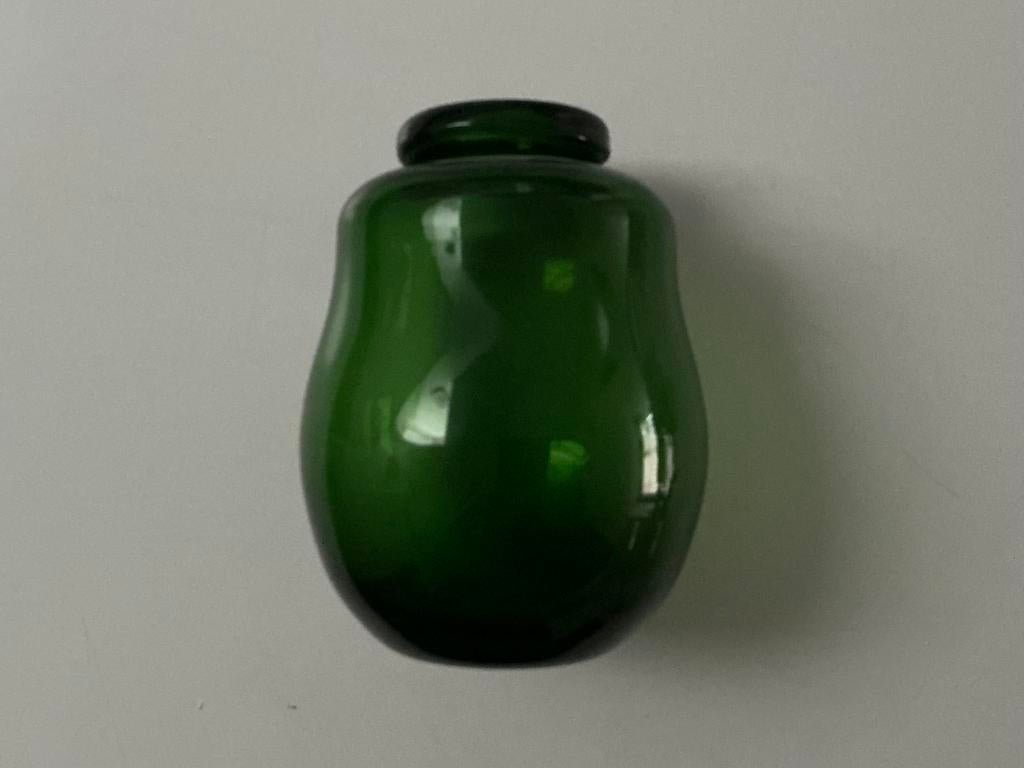 C.J.Lanooy: groen vaasje omgeslagen hals Leerdam 1919, Ophalen of Verzenden