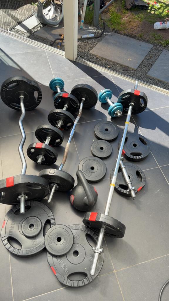Complete Fitness Set: Halters, Gewichten, Bank & Kettlebell, Ophalen, Gebruikt, Armen, Dumbbell