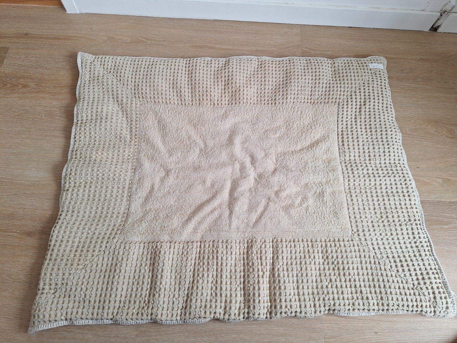 Lichtbeige boxkleed, wafelstructuur, zo goed als nieuw, Ophalen, Gebruikt