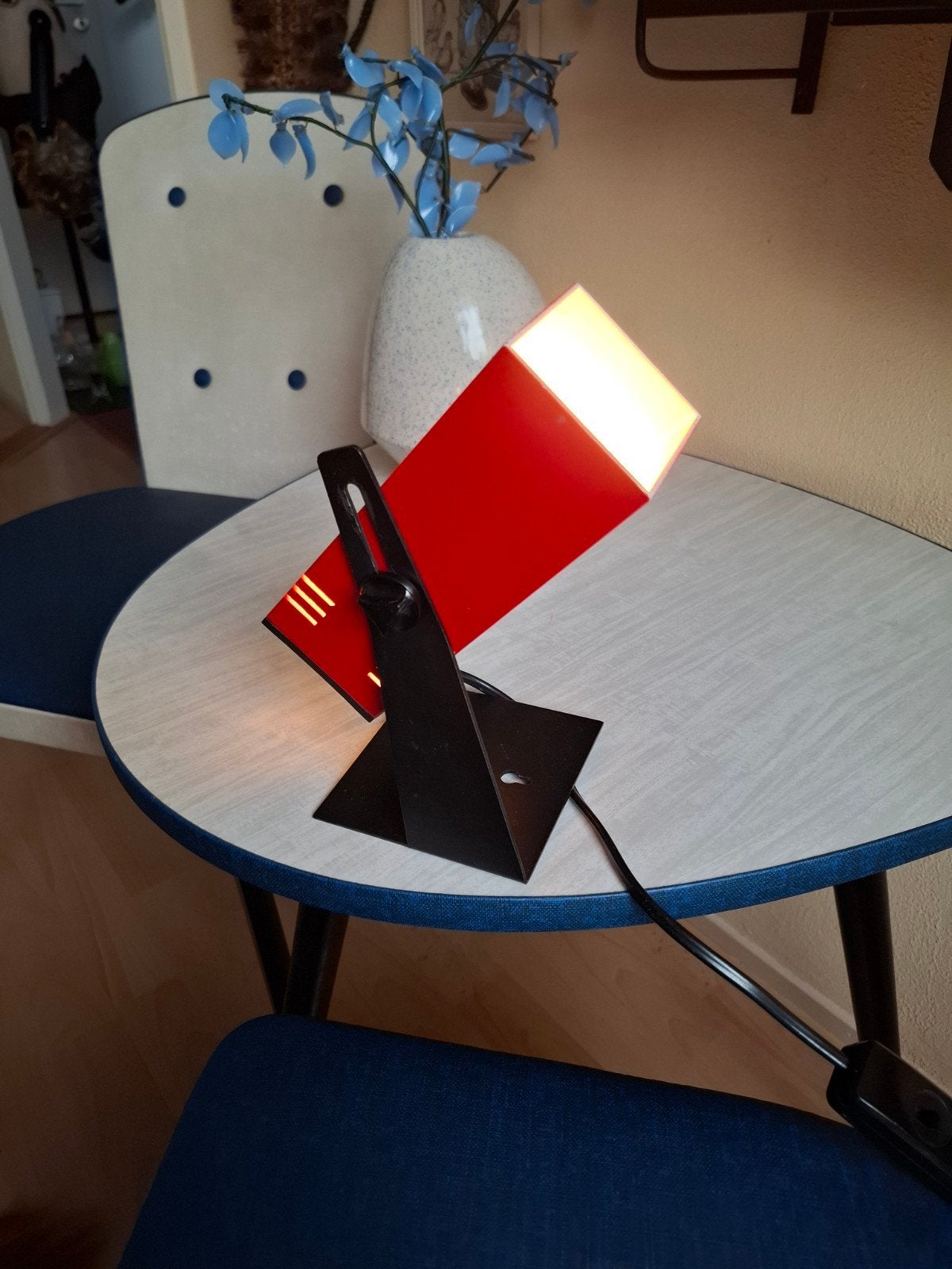 Vintage wandspot / tafellamp uit de jaren '70, rood, Ophalen of Verzenden