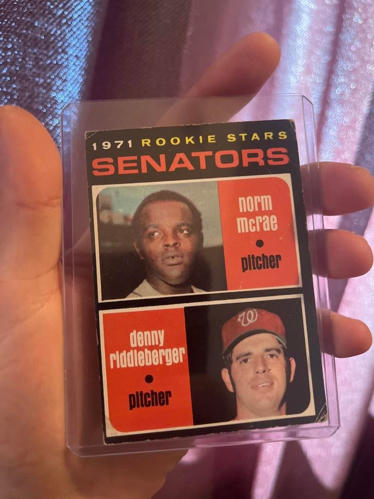 1971 Rookie Stars Senators Honkbal Kaart - Norm McRae, Ophalen of Verzenden, Gebruikt, Overige sporten, Spelerskaart