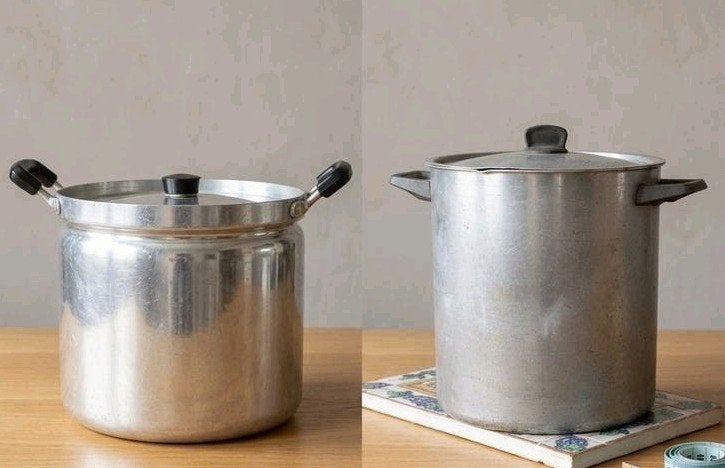 twee grote 15 liter Pannen aluminium, Ophalen of Verzenden, Aluminium, Pannenset