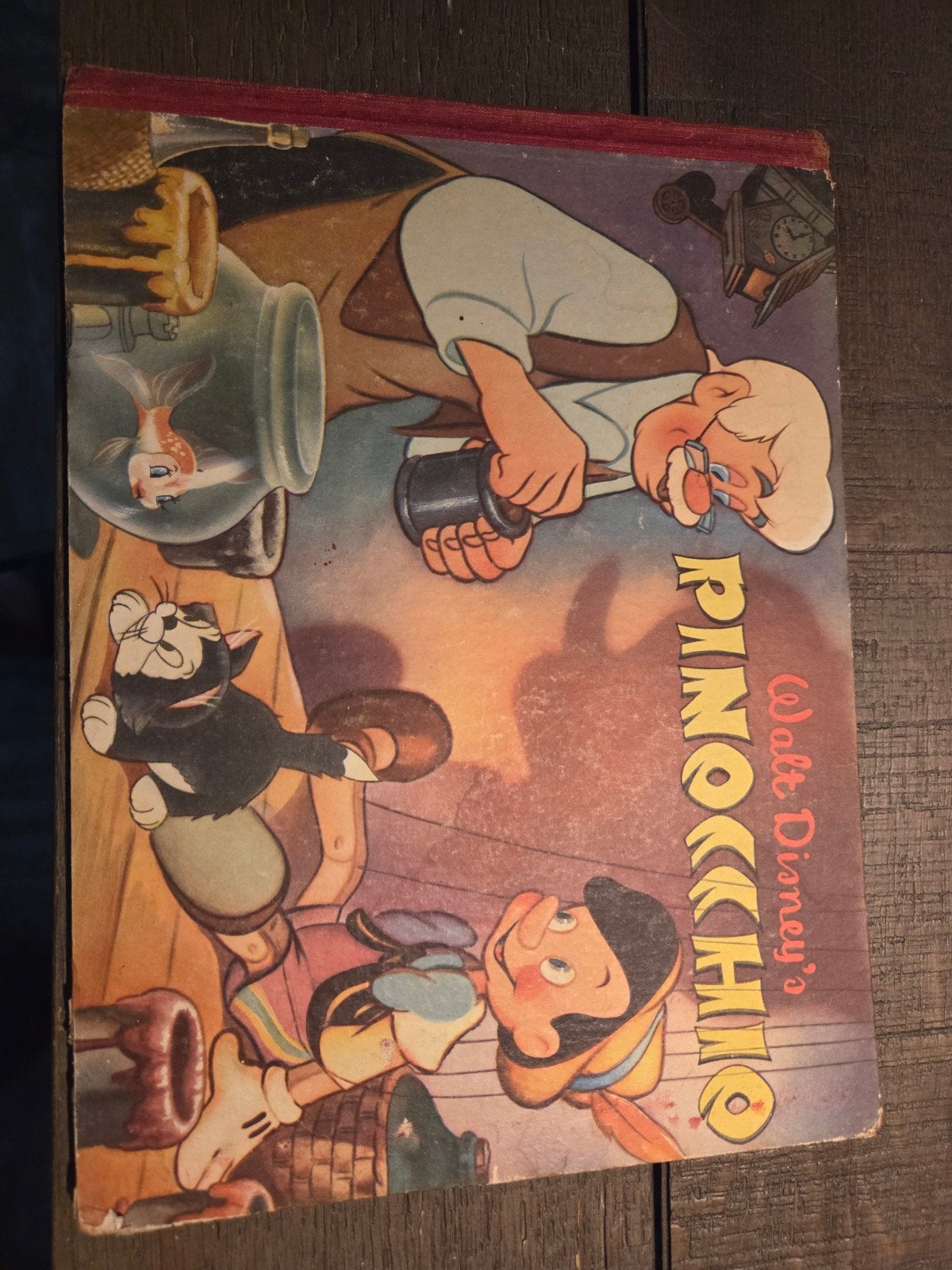 Vintage Walt Disney's Pinocchio Boek - Geïllustreerd, Boeken, Ophalen of Verzenden, Gelezen, Walt Disney