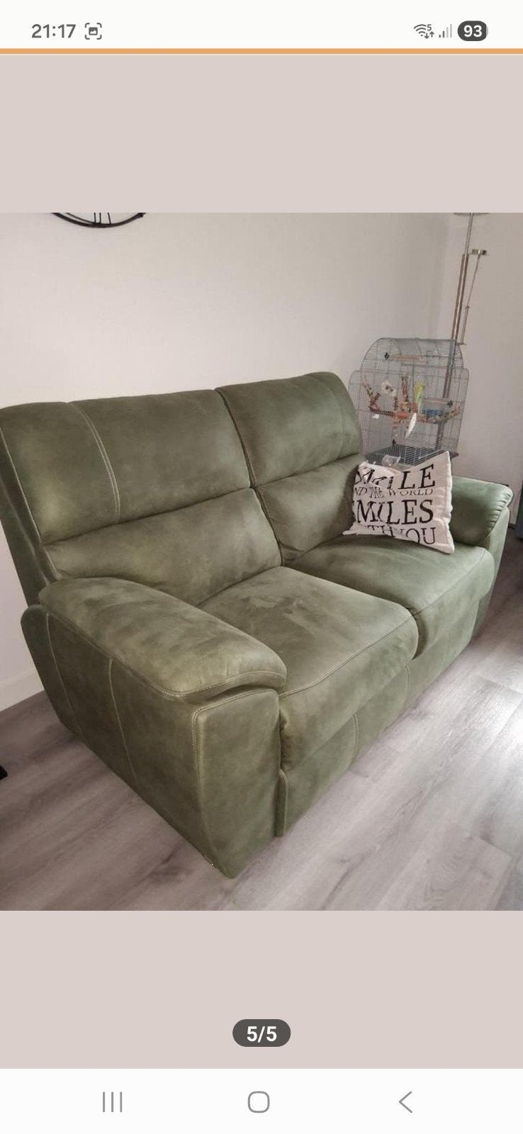 Mancini 2 zitsbank olijf groen, Ophalen, 150 tot 200 cm, Tweepersoons, 75 tot 100 cm