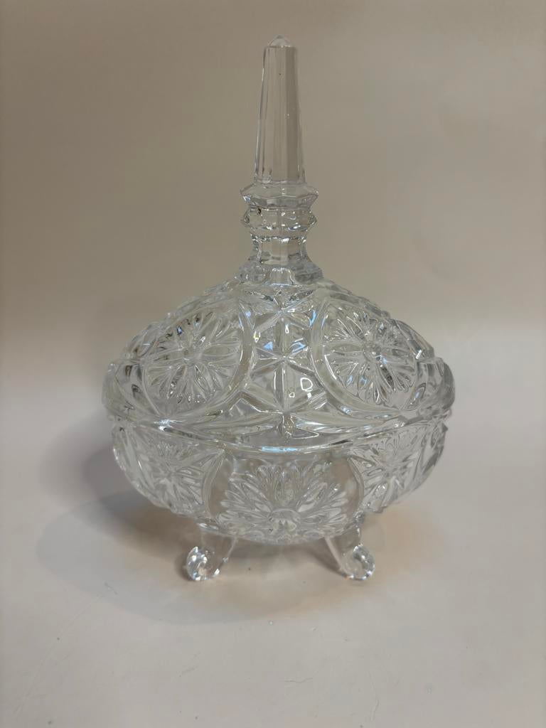 Vintage kristalglas Bonbonnière, Antiek en Kunst, Ophalen of Verzenden