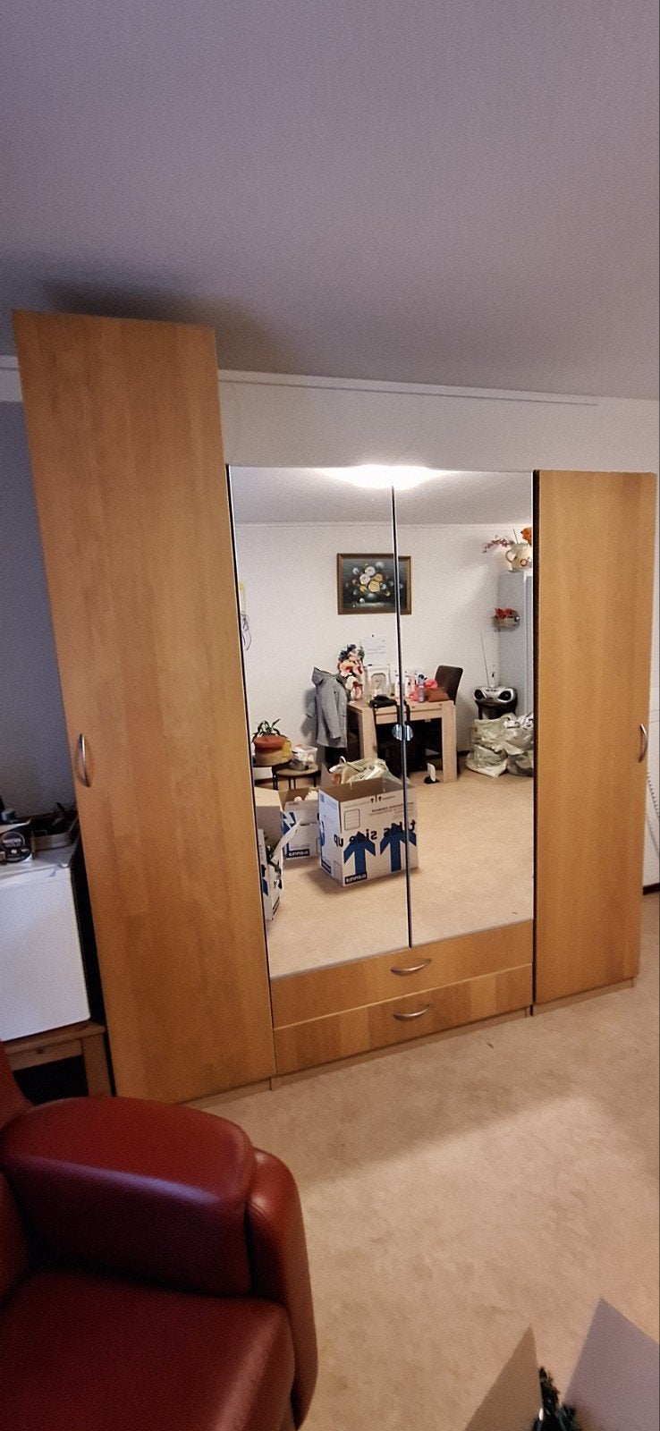 GRATIS Beuken kledingkast MOET VOOR 26 OKTOBER WEG !, Ophalen, Gebruikt, 200 cm of meer, Met lade(s)