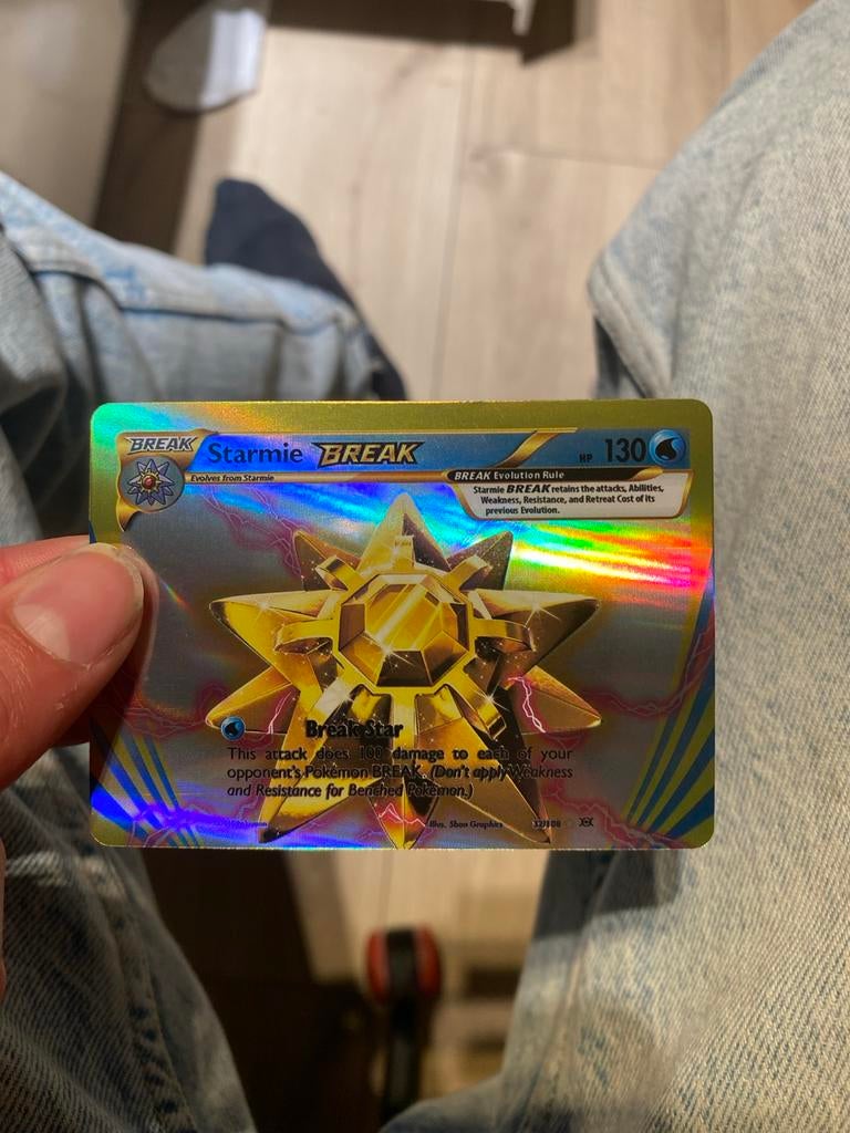 Starmie BREAK Pokémon Kaart - Zeldzaam Foil, Ophalen of Verzenden, Zo goed als nieuw, Losse kaart, Foil
