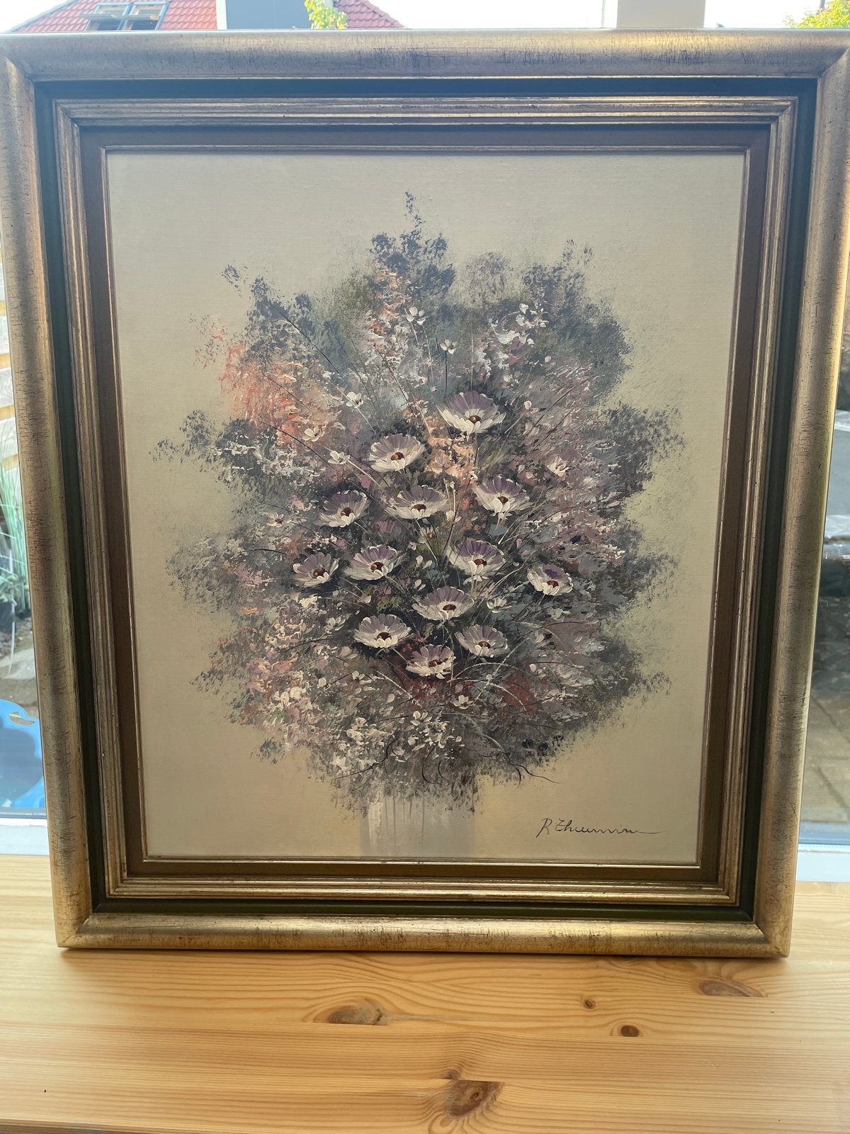 Schilderij met bloemenboeket, R.Theunissen, Antiek en Kunst, Kunst | Schilderijen | Klassiek, Ophalen