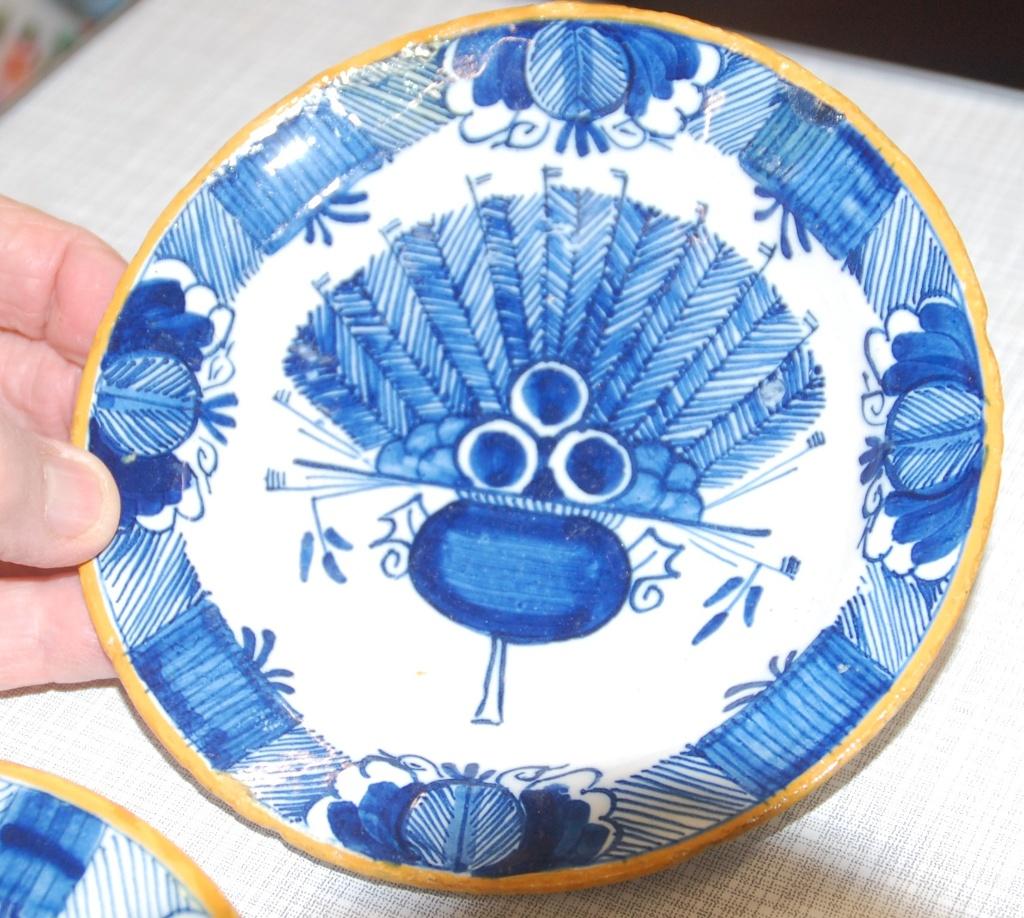 2 antieke bordjes van Delfs blauw, Ophalen of Verzenden