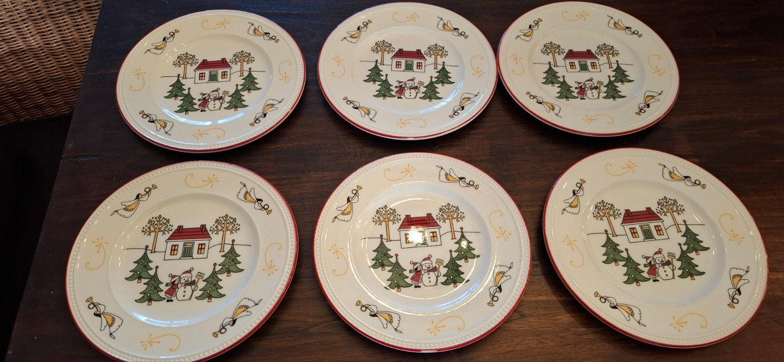 Wedgwood Windsor Christmas gebakborden - set van 6, Klassiek, Nieuw, Ophalen of Verzenden, Bord(en)