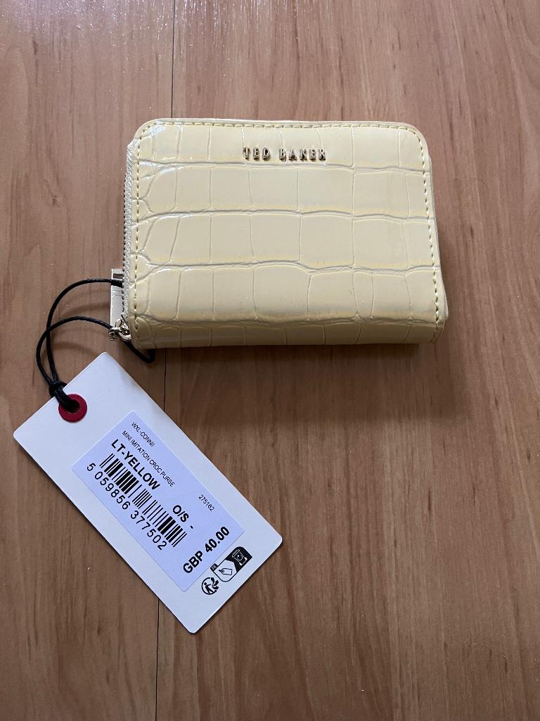 Ted Baker nieuwe portemonnee crocostructuur lichtgeel, Verzenden, Nieuw, Geel, Overige merken